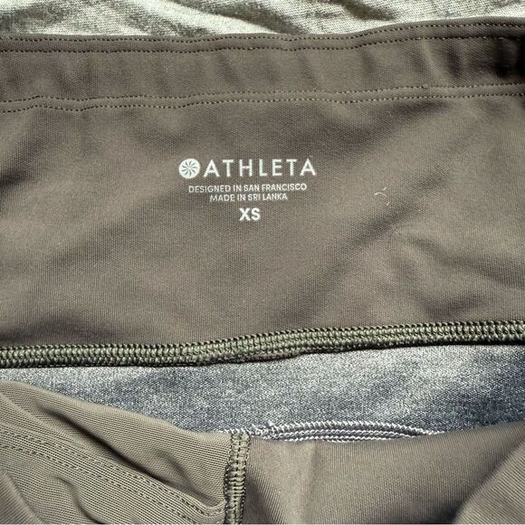 Sz XS Athleta Greenish Brown with Grey Athletic Leggings in great condition - Picture 6 of 12